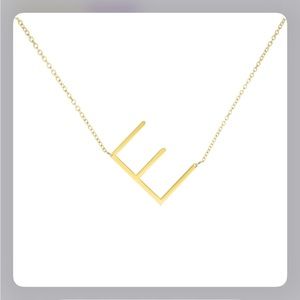 Savvy Cie – 14K Gold Plated XL Initial Necklace - E